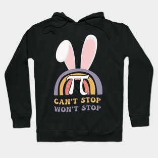 Funny Mathematics Can't Stop Pi Won't Stop Bunny Easter Hoodie